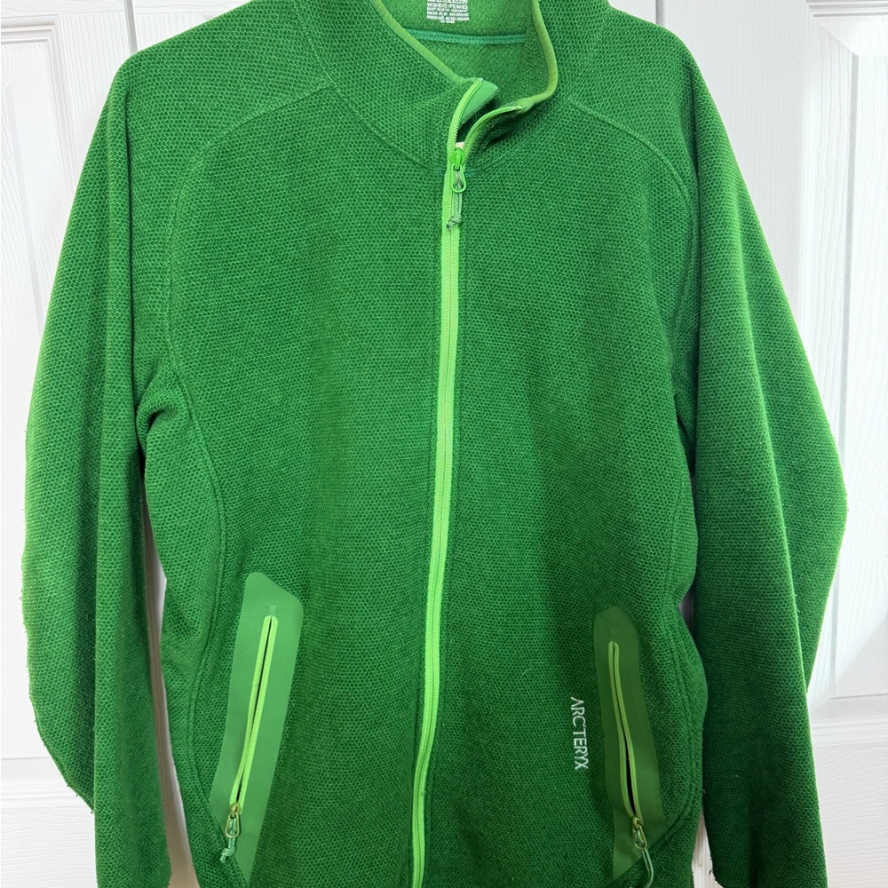 Arc'teryx Women’s Bright Green Full-Zip Textured Fleece Jacket